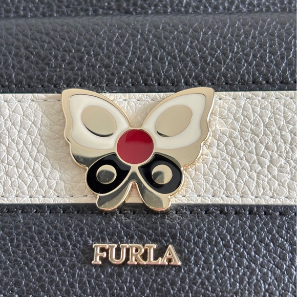 Furla Black and White Clutch with Butterfly Accent - Picture 5 of 6
